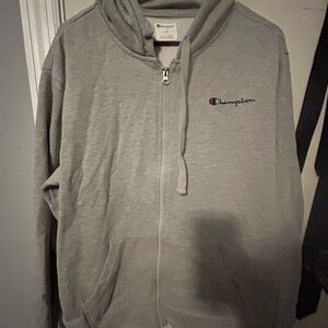 Champion Men's Zip-Up Hoodie in Gray